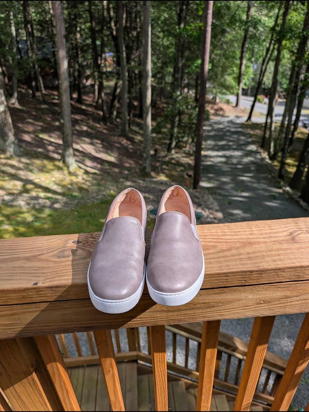 Vionic Slip-On Leather Sneakers in Taupe